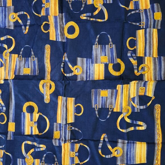 NWT - Vintage CELINE PARIS Large Collection Scarf Handkerchief Cotton Authentic - Picture 3 of 4